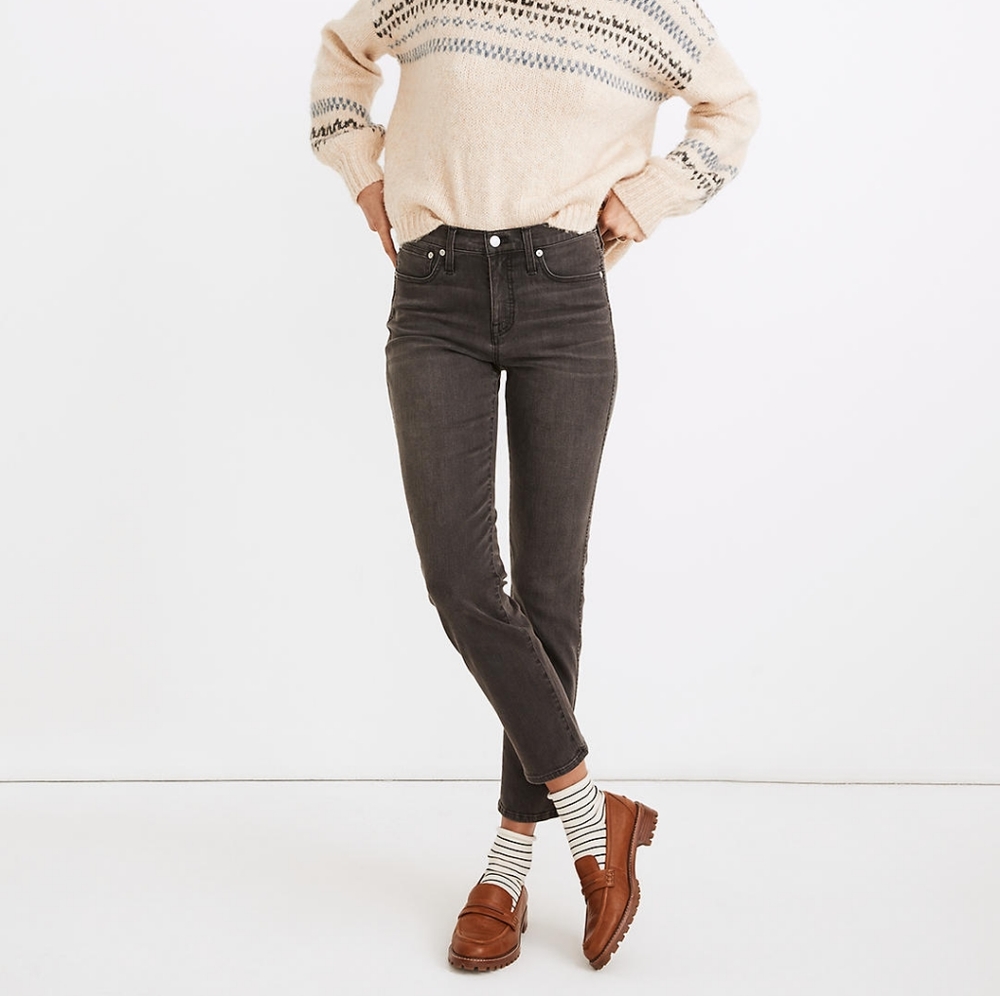 NWT Madewell Petite Mid-Rise Stovepipe Jeans Bridley Wash 29P